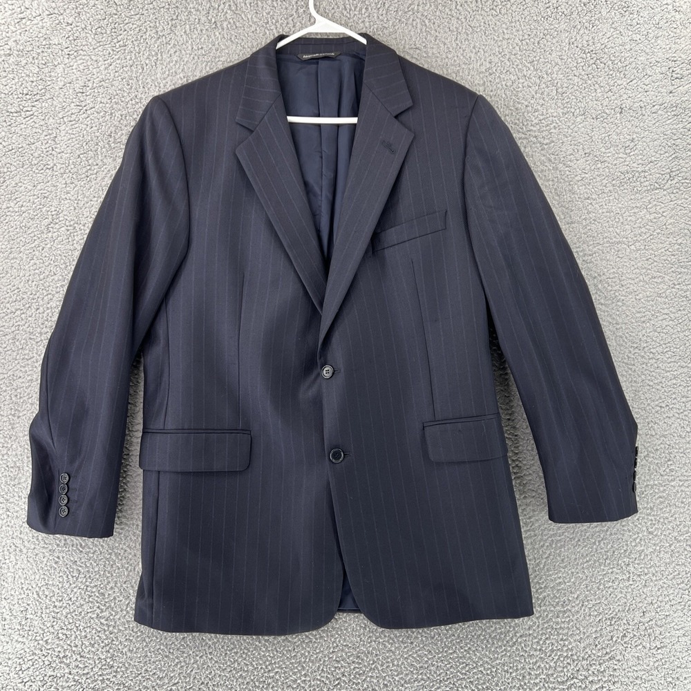 Coppley Ermenegildo Zegna Navy Pinstripe Blazer Men Wool Suit Jacket Canada 44R